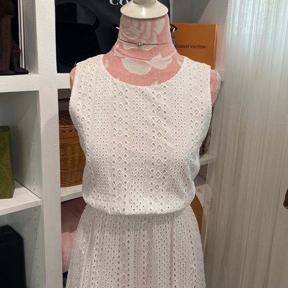 New J. Crew White 100% Cotton Classy Midi Spring Summer Dress 4 - Picture 3 of 6